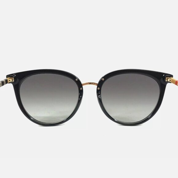 Burberry Sunglasses Black Brown Check Gray Gradient Lenses - Picture 7 of 8